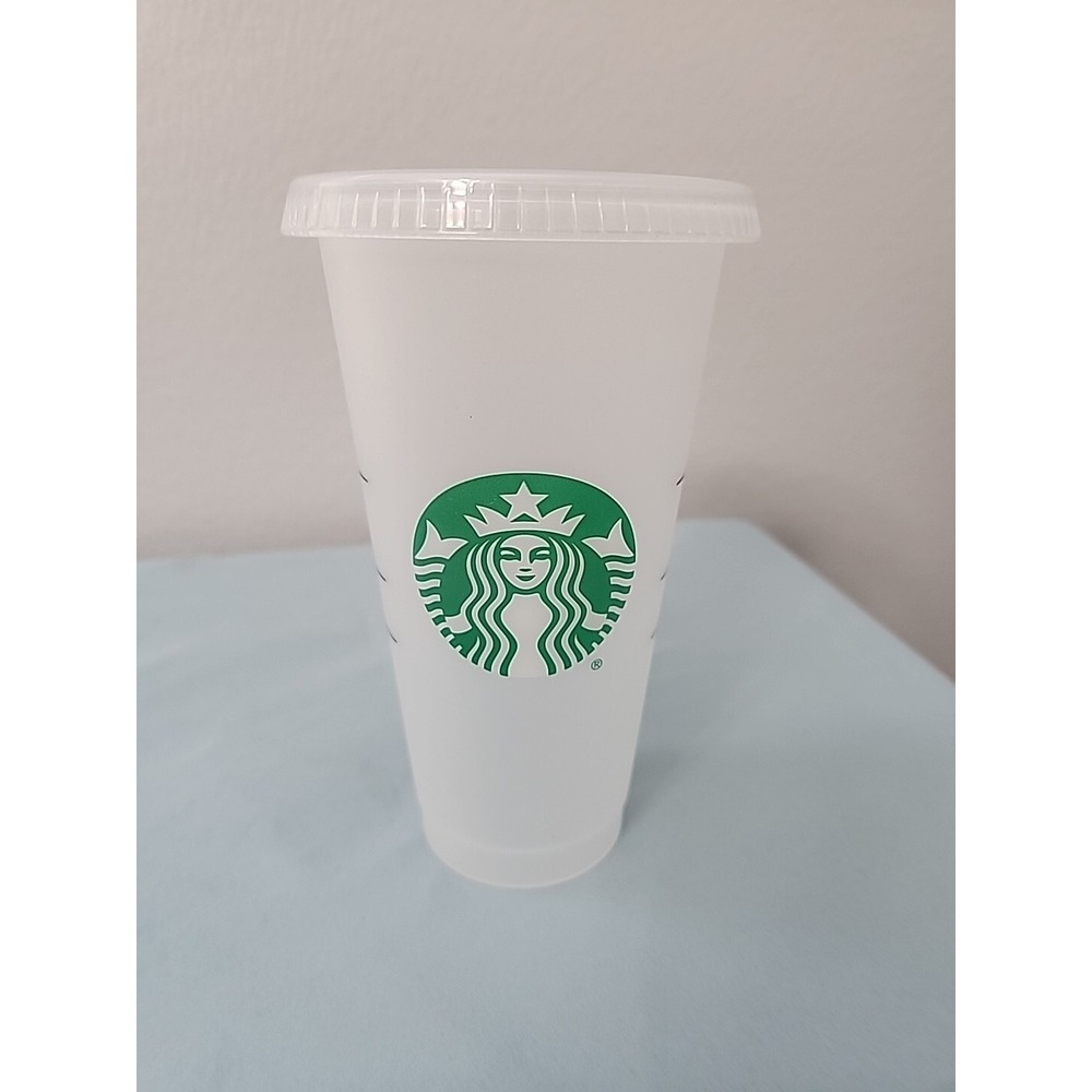 New Starbucks Siren Mermaid Reusable Plastic 24 oz Cold Cup Venti With Lid